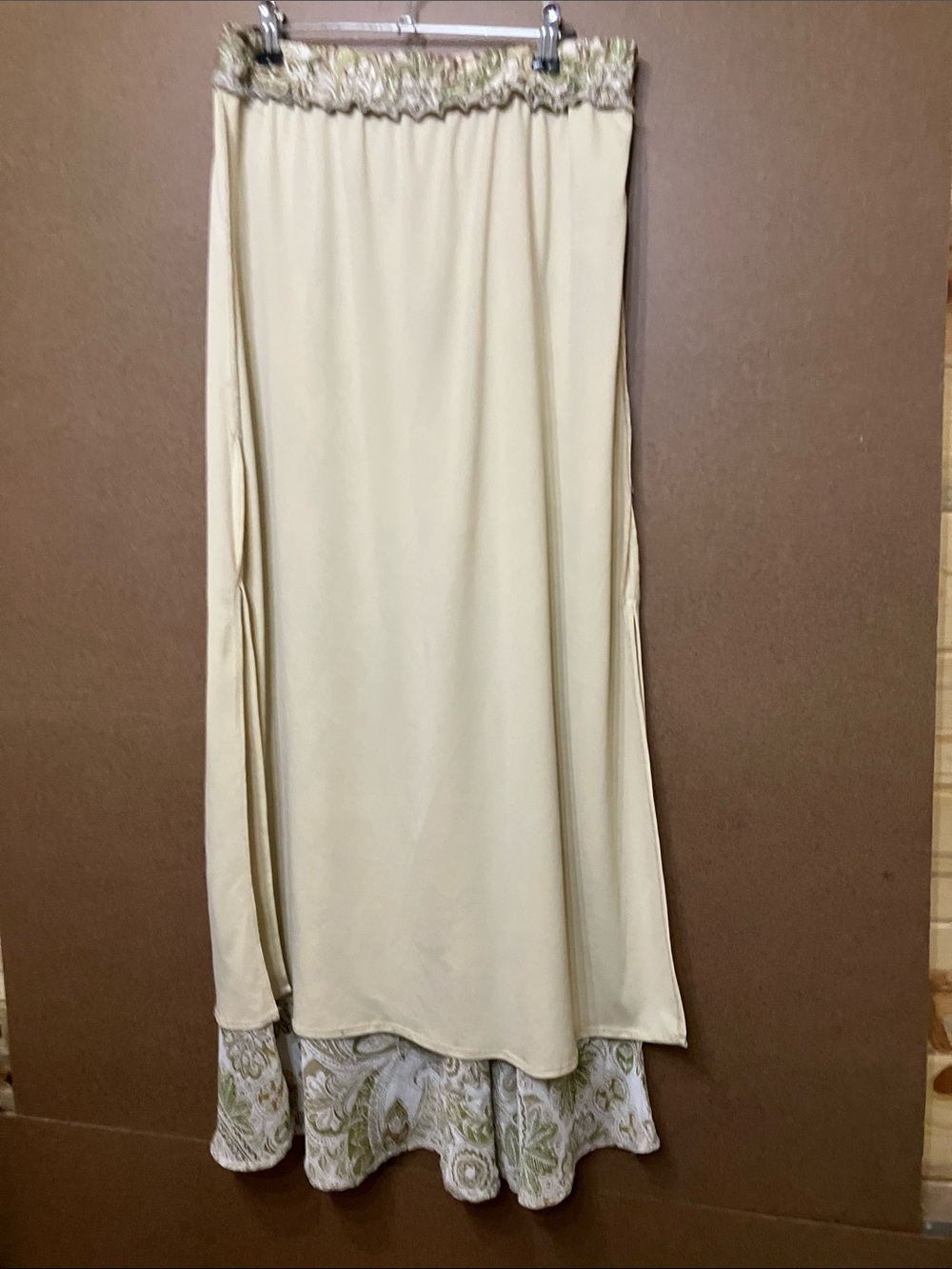 Paisley Maxi Skirt in Olive and Cream - Picture 8 of 10